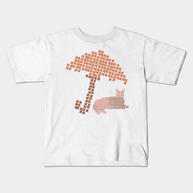 Funny Red Cat Kids T-Shirt by technotext